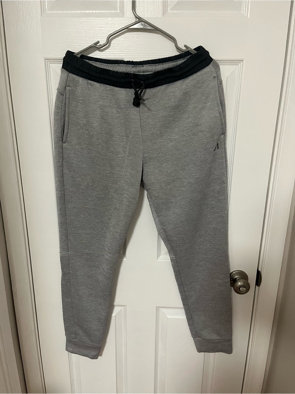 Gray Men's Jogger Pants with Black Waistband